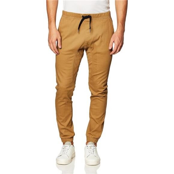 Men's Basic Stretch Twill Jogger Pants-Reg and Big & Tall Sizes - Picture 1 of 5
